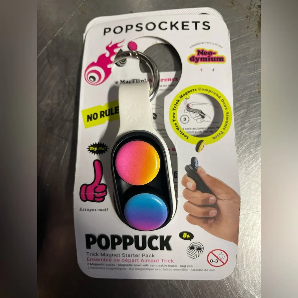 PopSocket PopPuck Magnet - Black with Gradient Pucks & keychain